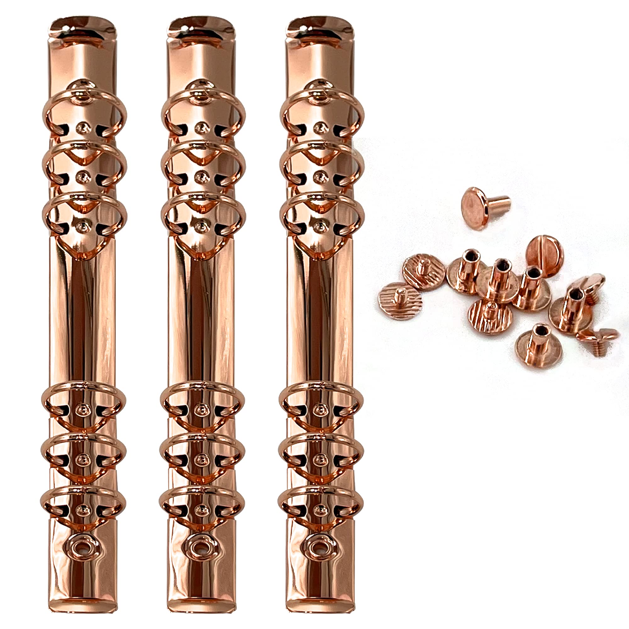 Performore 3 Pack Of A5 Notebook Mechanism Replacement Kit, 20Mm 6-Ring Metal Binder Mechanisms For Loose Leaf Notebook Planner