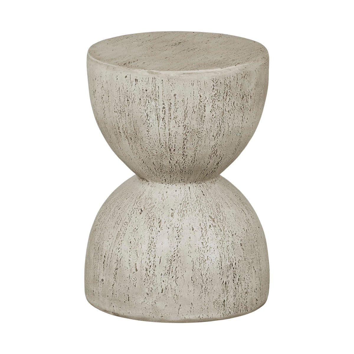 South Shore Amalfi Hourglass Outdoor Side Table, Cream