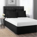 Today? Home Classic Tailored Bed Skirt Dust Ruffle, Cotton Blend Design, 14' Drop Length, King, Black