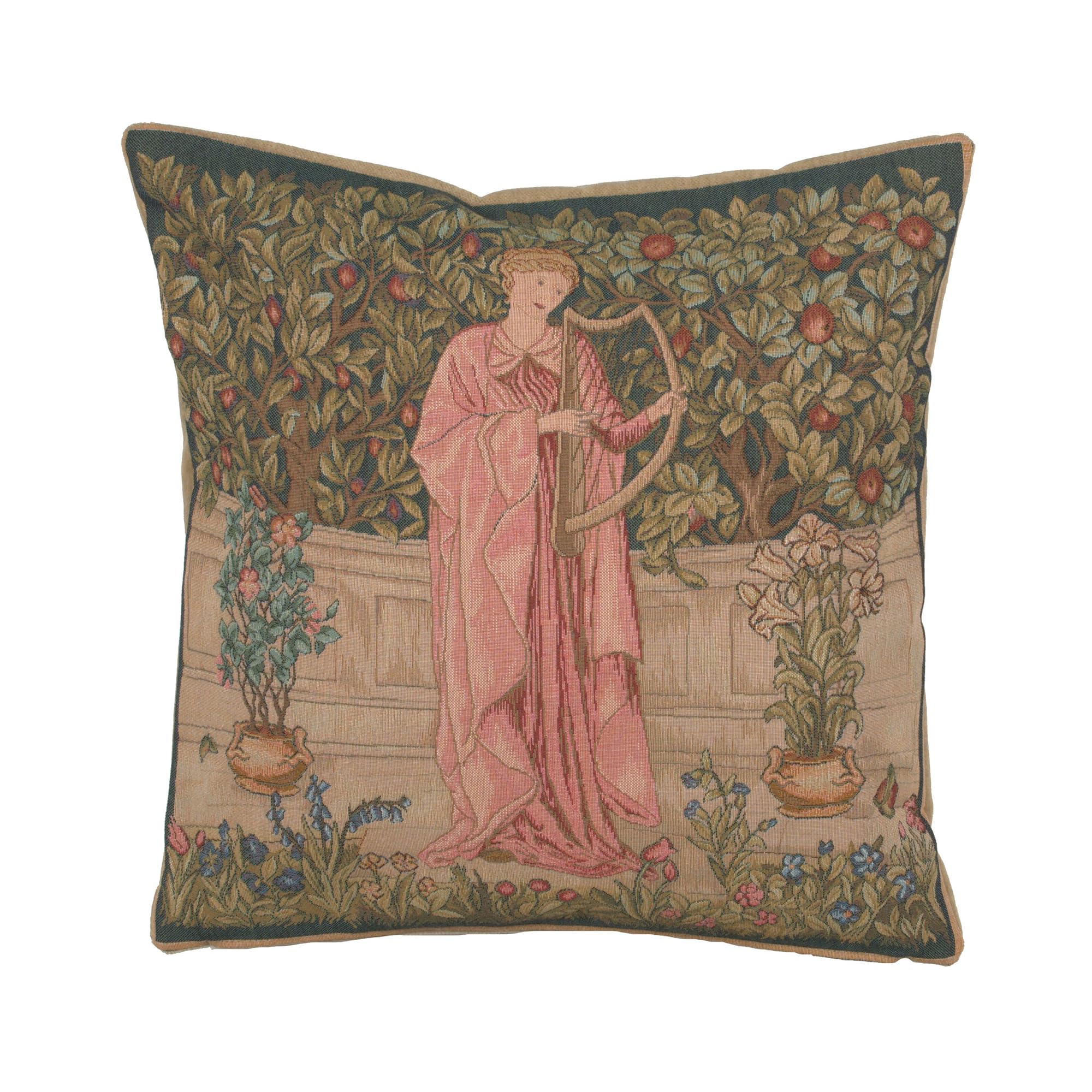 Charlotte Home Furnishings Inc. C Menestrel Square Throw Pillow Cover - 19 X 19 Decorative Boho Cushion Case For European Cotton