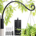Lifyzoon Heavy Duty Plant Hanger Bracket (22'/Black) Outdoor Hand-Forged Hanging Plant Bracket Durable And Stable Bird Feeder H