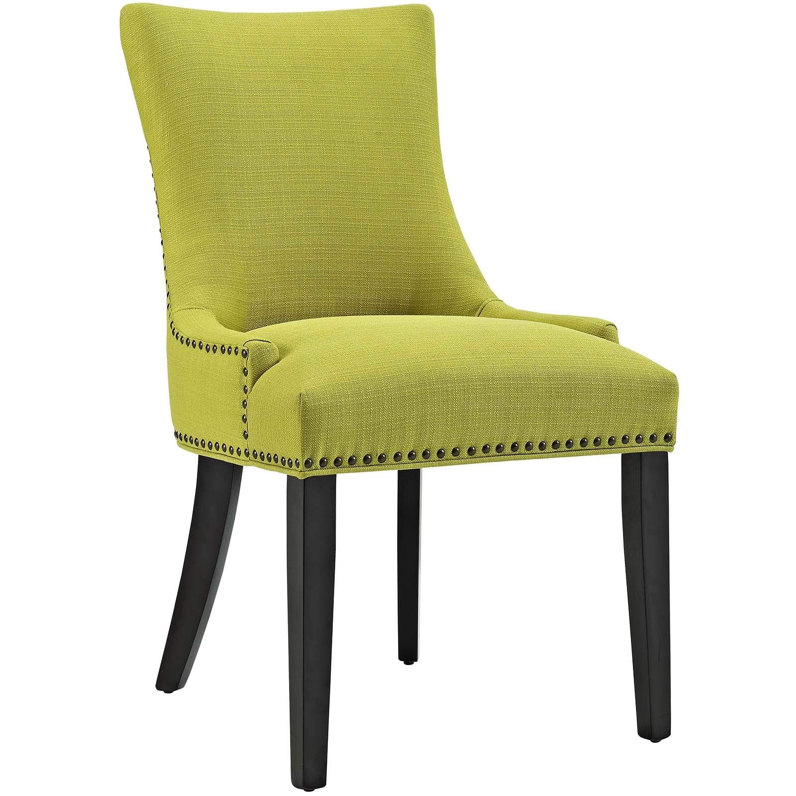 Modway Marquis Modern Upholstered Fabric Four Dining Chairs With Nailhead Trim In Wheatgrass