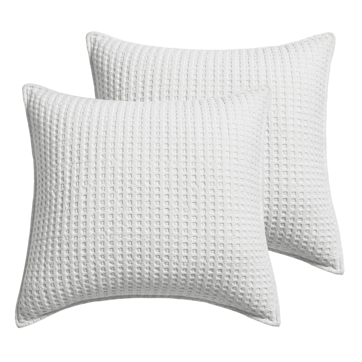 Levtex Home - Mills Waffle - Euro Sham (Set Of Two) - Bright White - Sham Size (26 X 26In)