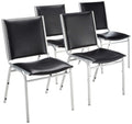 Lorell Padded Armless Stacking Chair, 35.6 x 20.8 x 19.4, Black