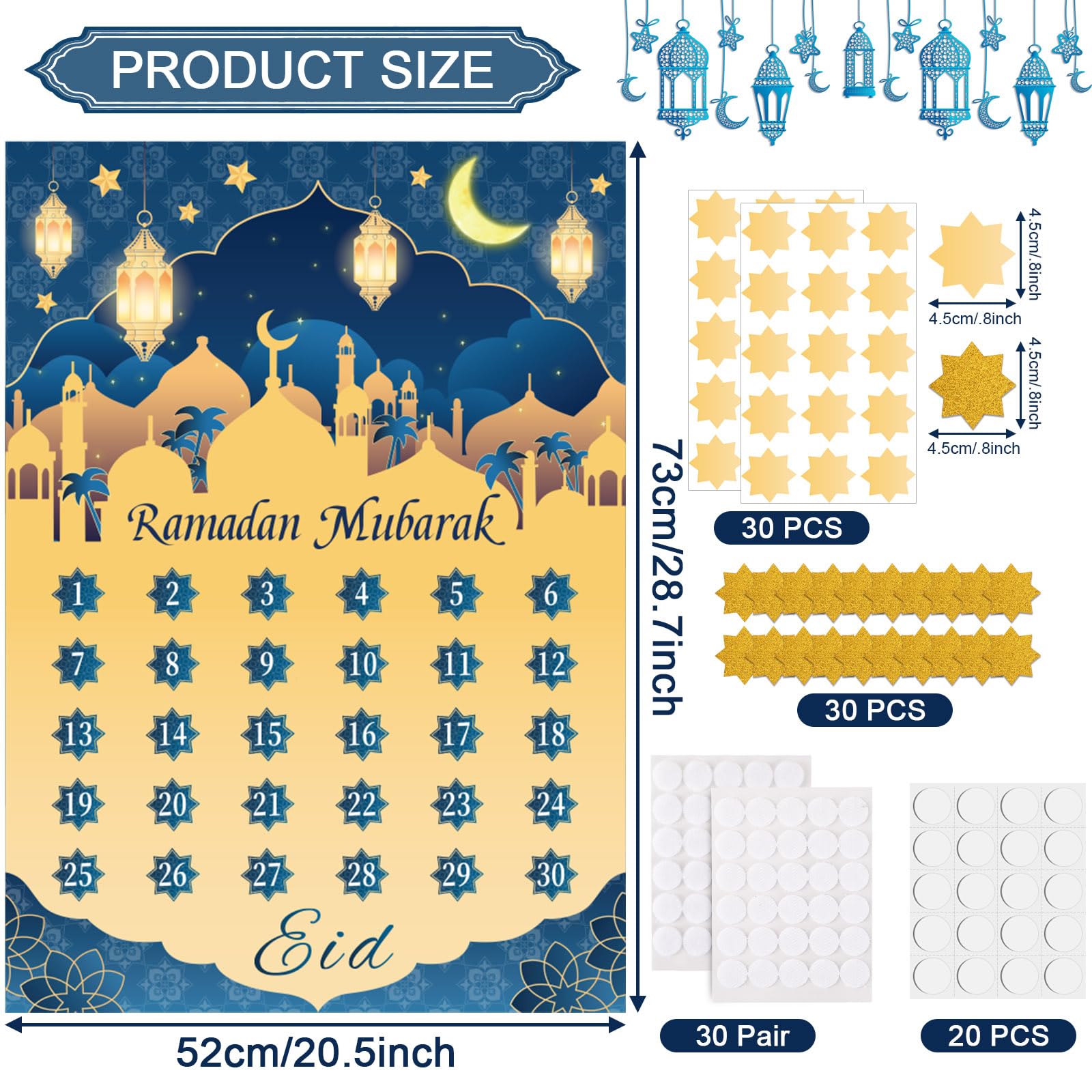 Marforever Ramadan Mubarak Decorations Ramadan Calendar 2024 Ramadan Countdown Calendar For Kids Ramadan Advent Calendar With 60