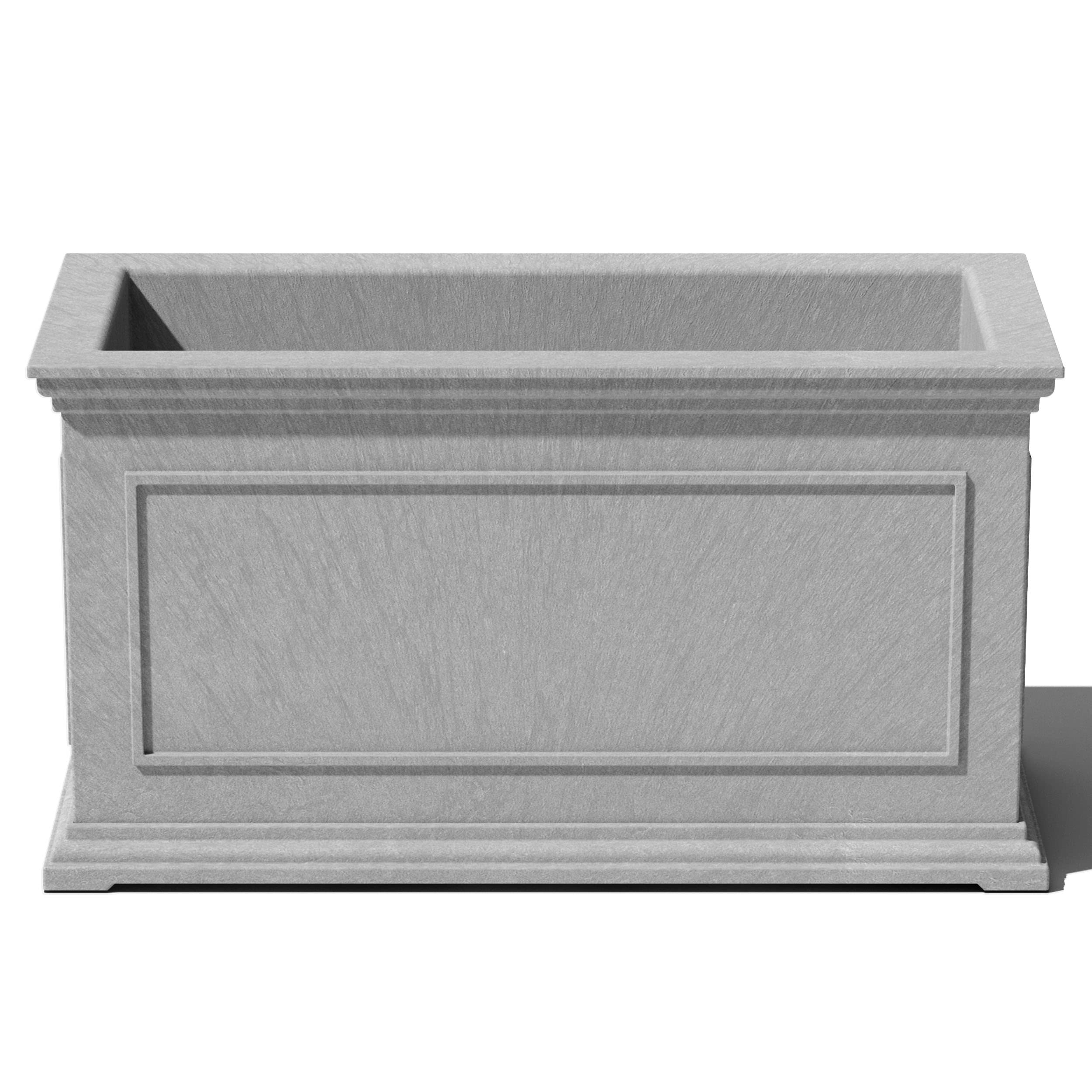 Veradek Brixton Series Large Plastic Planter - Gray, Outdoor, All-Weather Resistant, Dimensions 17.5'H X 16'W X 32'L, Classic