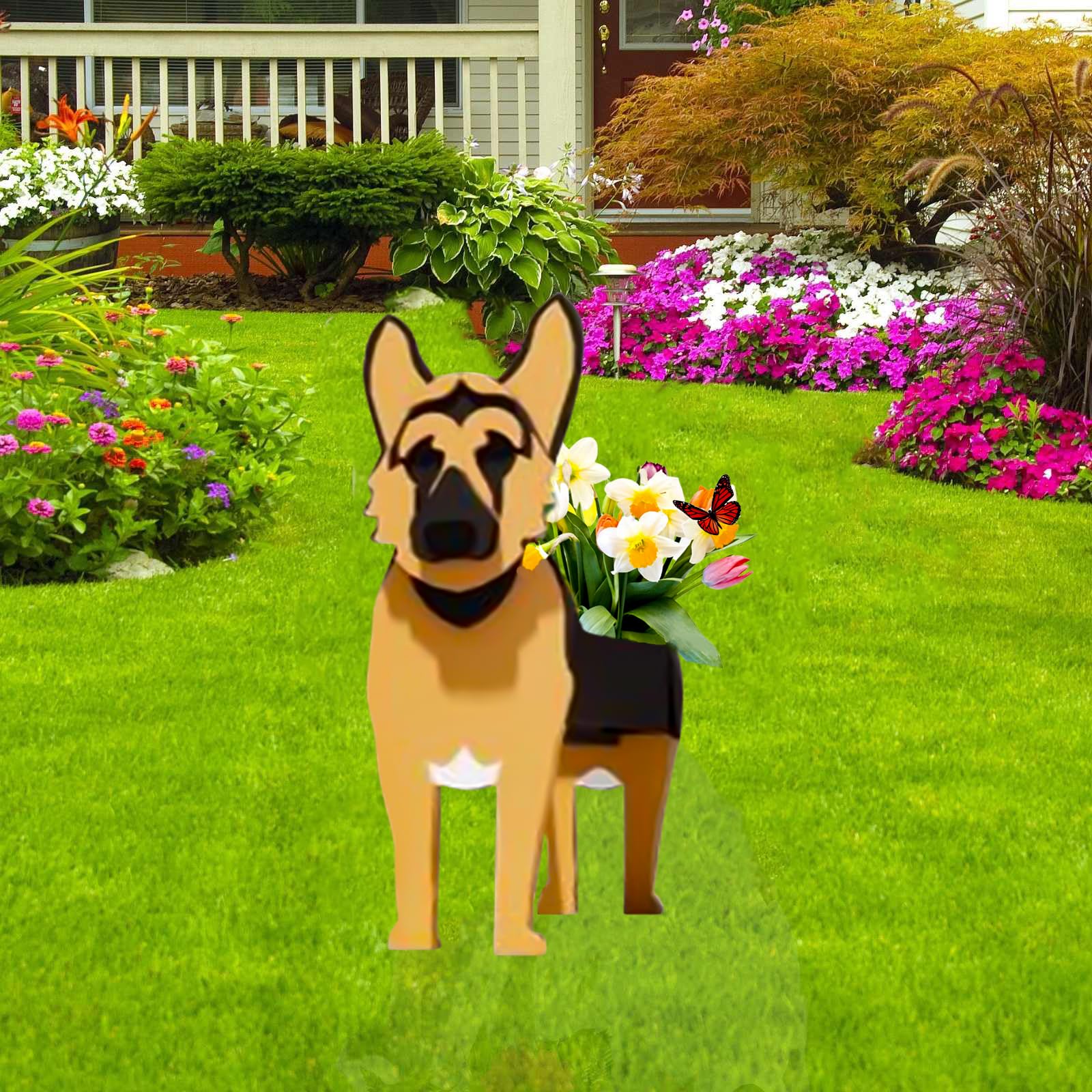 Strolfay German Shepherd Dog Planter Plant Pots,Cute Dog Flower Planter,Gifts For Pet Lovers,Unique Animal Plant Pots,Office,Ind