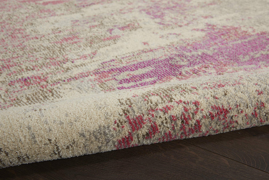 Nourison Celestial Modern Abstract Ivory/Pink 2' X 6' Area Rug, Easy Cleaning, Non Shedding, Bed Room, Living Room, Dining Room,