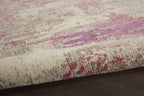 Nourison Celestial Modern Abstract Ivory/Pink 2' X 6' Area Rug, Easy Cleaning, Non Shedding, Bed Room, Living Room, Dining Room,