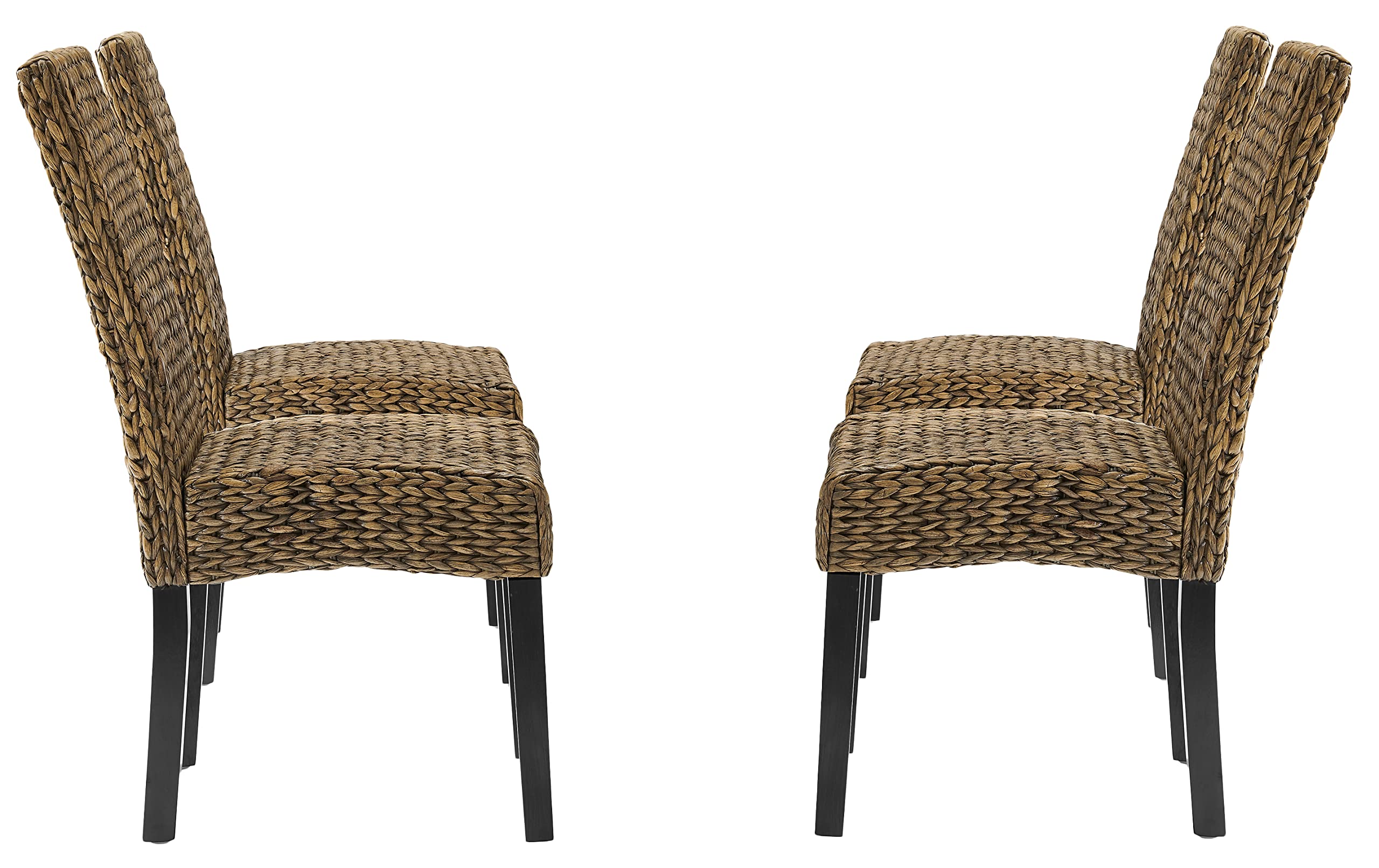 Crosley Furniture Edgewater Handwoven Natural Fiber Rattan Dining Chairs Set of 4, Seagrass