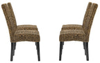 Crosley Furniture Edgewater Handwoven Natural Fiber Rattan Dining Chairs Set of 4, Seagrass