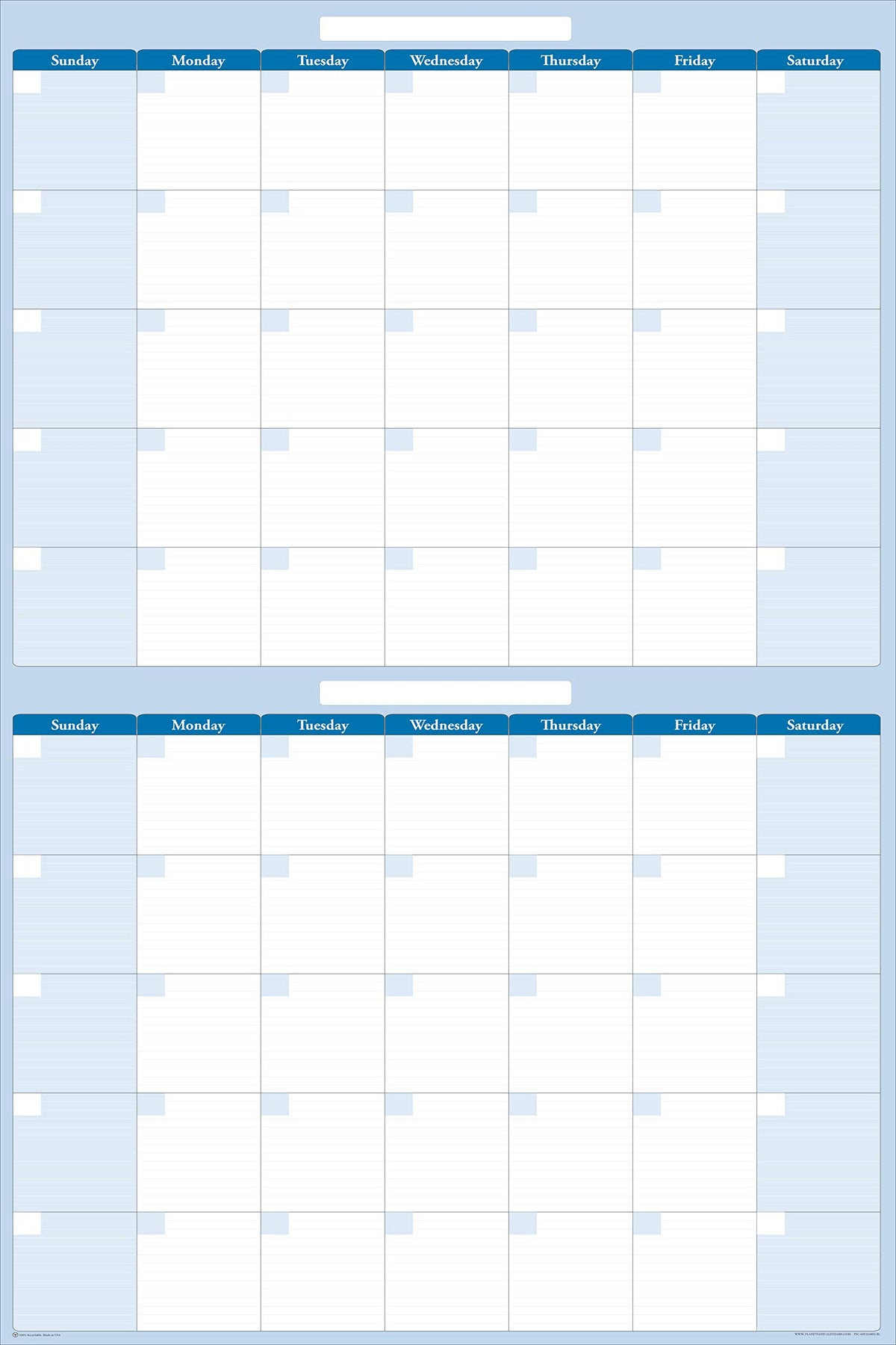 Planetsafe Calendar - Vertical 60-Day Wet/Dry Erasable Large Wall Calendar - Great For Home, Office, And Schools - Stay Organize