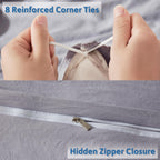 Nestl Grey Lavender Duvet Cover Queen Size - Soft Prewashed Queen Duvet Cover Set, 3 Piece, With Zipper Closure, 1 Duvet Cover 90X90 Inches And 2 Pillow Shams - No Comforter