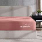 Nestlé Pink Clay California King Fitted Sheet - Extra Deep Pocket Cal King Microfiber Bed Sheet, Ultra Soft - Fits Up To 24 Inch Mattress