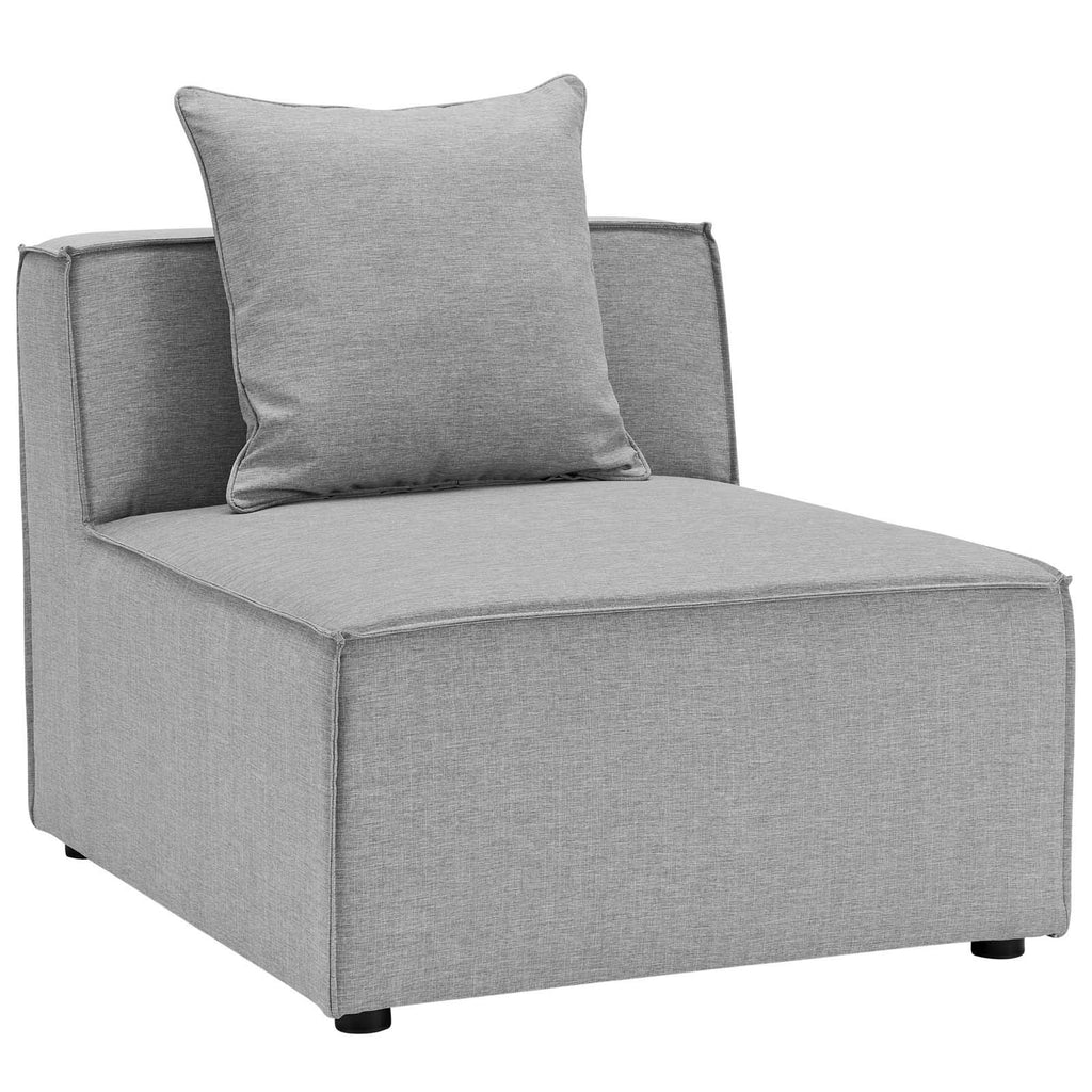 Modway Saybrook Outdoor Patio Upholstered Sectional Sofa Armless Chair In Gray