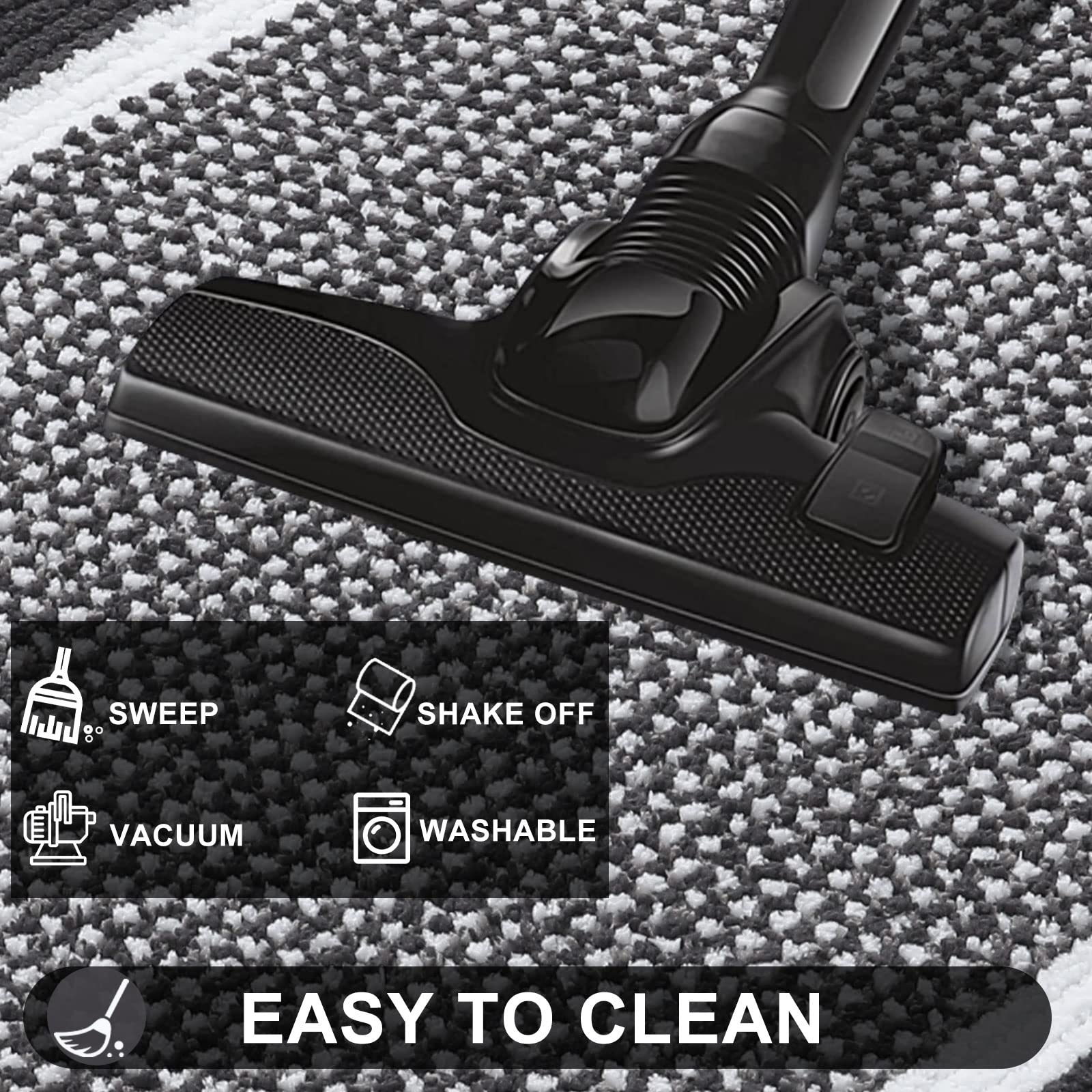 Colorxy Indoor Door Mat, Non-Slip Absorbent Resist Dirt Entrance Mat, Sturdy Low-Profile Inside Floor Carpet Mats, Washable Front Entry Doormats For Entryway, 59''X20'', Dark Grey