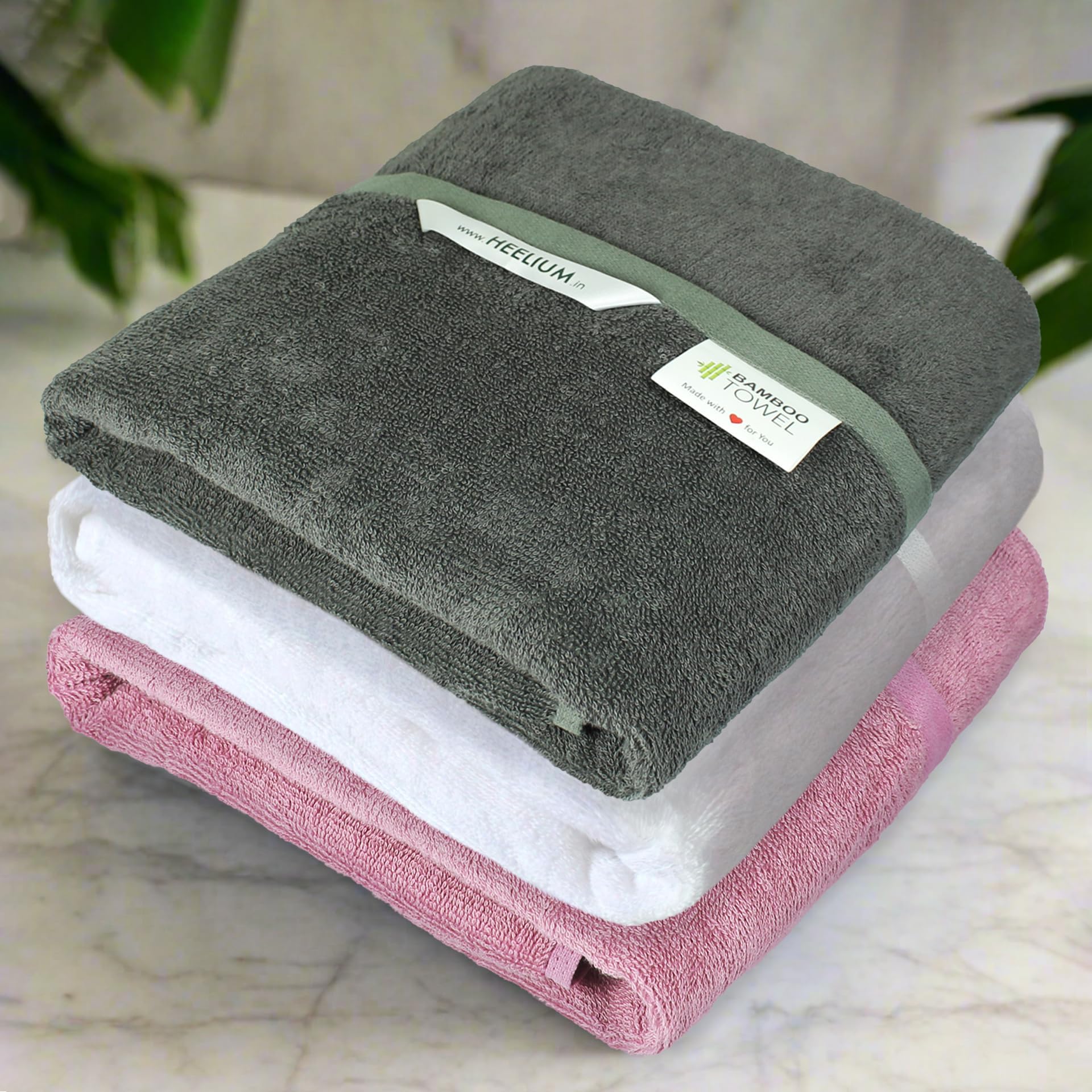 Heelium Bamboo Bath Towel | 3X Softer & Quick Drying | 400 Gsm 140 X 70 Cm