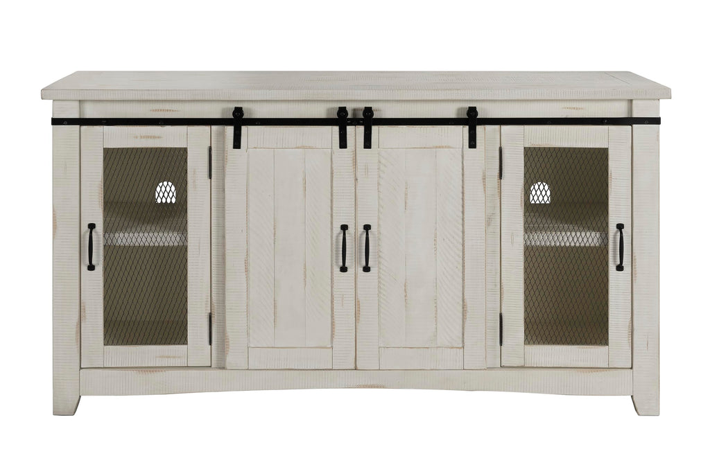 Martin Svensson Home Rustic 65” Solid Wood Tv Stand With Storage, All Antique White