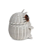 G6 Collection Cat Rattan Storage Basket With Lid Decorative Bin Home Decor Hand Woven Shelf Organizer Cute Handmade Handcrafted