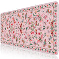 Icasso Pink Desk Pad Mat, Xxl Large Mouse Pad, Desk Matt For Desktop, Anti-Slip Big Mousepad With Stitched Edges, Mouse Mat For