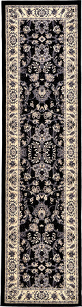 Unique Loom Sialk Hill Collection Area Rug - Washington (2 7 x 10 Runner Black/Gray)