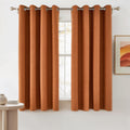 NICETOWN 100% Absolutely Blackout Linen Curtains with Thermal Insulated Liner, Terracotta, 52 Wide, 2 Panels, 63 inches Long Dra