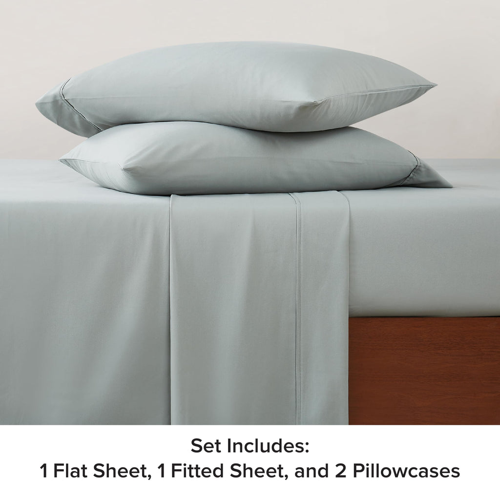 Ugg Hedi Full Sheet Set 4-Piece Luxury Cooling Sheets Deep Pockets Premium Bedding With 2 Pillow Shams Hypoallergenic Machine Washable Soft Lightweight Bed Set For Bedroom, Full, Mineral Green
