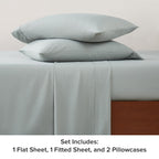 Ugg Hedi Full Sheet Set 4-Piece Luxury Cooling Sheets Deep Pockets Premium Bedding With 2 Pillow Shams Hypoallergenic Machine Washable Soft Lightweight Bed Set For Bedroom, Full, Mineral Green