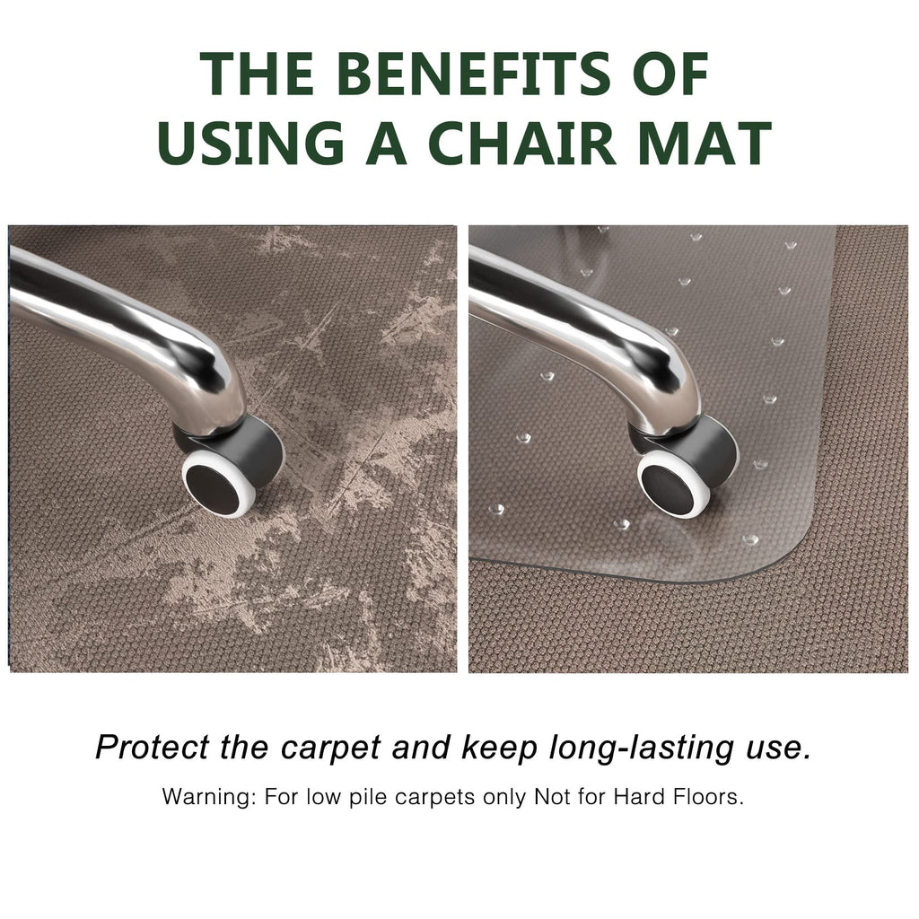 Futurhydro Desk Chair Mat For Flat To Low Pile Carpets, 45' X 53' Clear Office Home Floor Protector Mat, Transparent Mats For Office, Home And Gaming Floors (Rectangle)