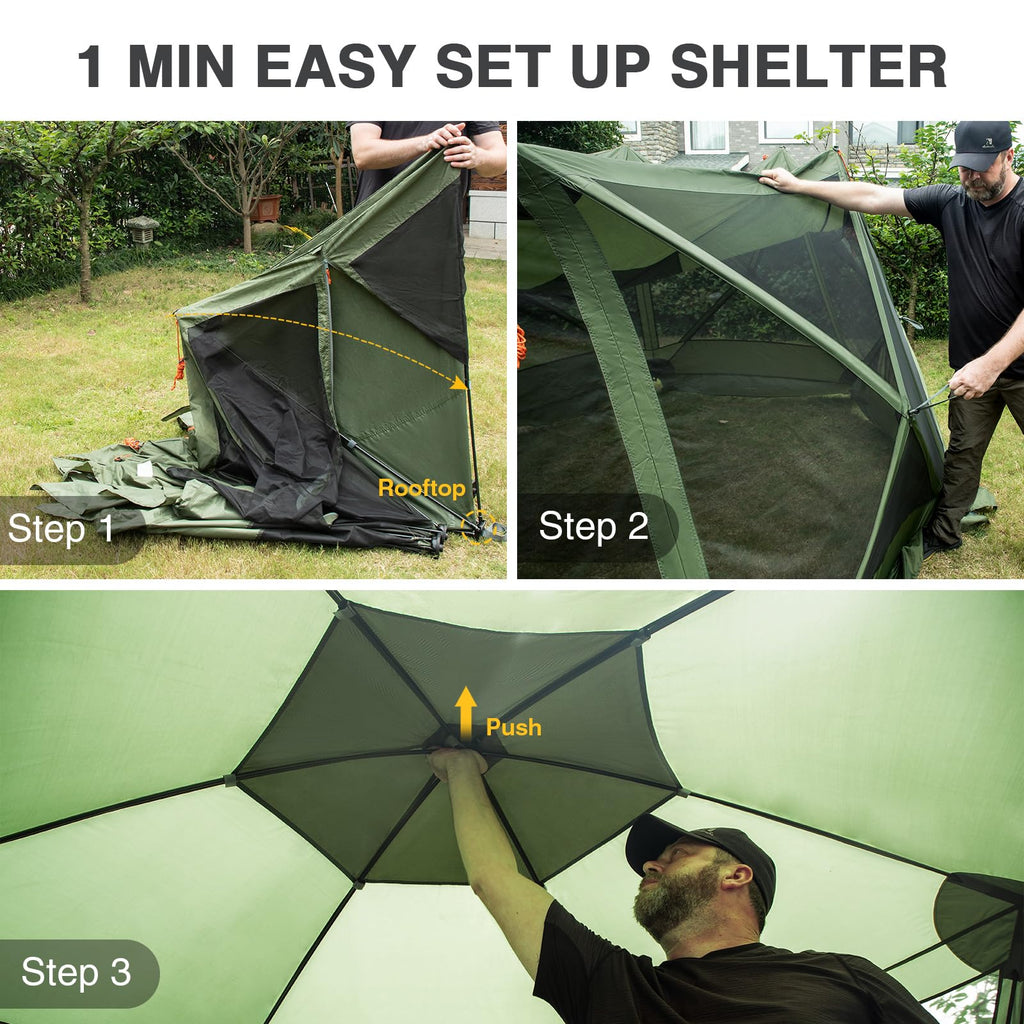 Ever Advanced Pop Up Screen House Tent For Camping 11.5 X 9.8 Ft, Instant Screened Gazebo Canopy With Netting, Portable Shelter Enclosure For Outdoor, Backyard