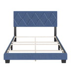 Boyd Sleep Diamond Upholstered Platform Bed with Headboard and Durable Mattress Foundation with Strong 4 Wood Slat Supports, Box Spring Required: Full, Black