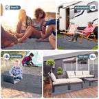 Foundgo Awning Carpet Hdpe Camping Outdoor Rug With Eyelets,Carry Bag,Nails,Broom,For Rv,Patio,Backyard,Picnic,Beach,Trailer 8'*