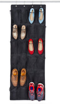 Bilpa Shoe Organizer, Over The Door Hanging Closet Rack | 24 Large Mesh Pockets Fit Up to Size 14 | Strong Metal Hooks | Sturdy 