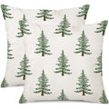 Coeufuedy Christmas Throw Pillow Covers 18 X 18 Inch Set Of 2 Christmas Trees Farmhouse Christmas Decorations Winter Holiday Dec