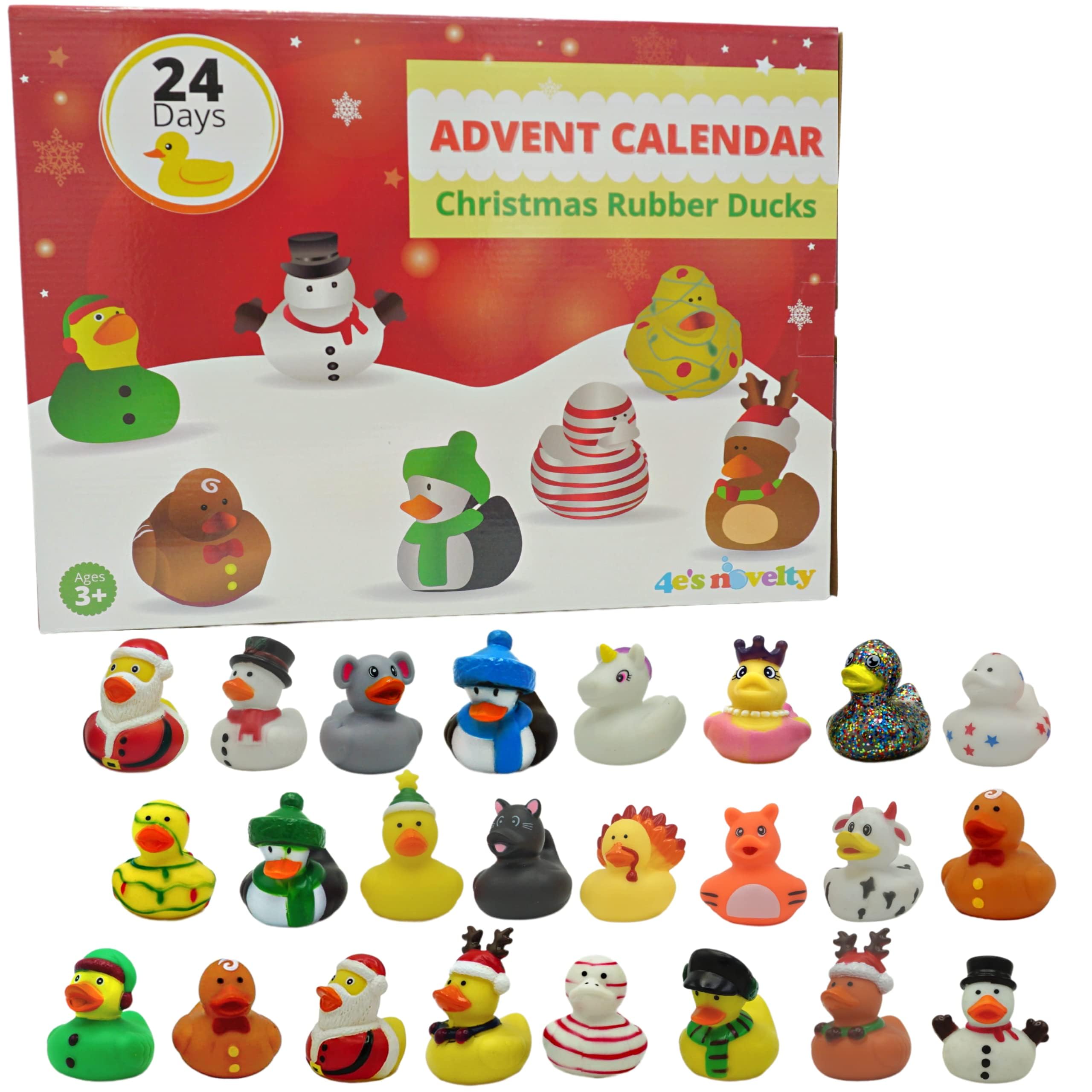 Christmas Advent Calendar 2024 with Christmas Rubber Ducks for Kids & Toddlers, 24 Days Christmas Countdown Calendar Toy & Gifts