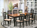 East West Furniture LGNI9-BCH-C 9 Piece Dining Table Set Includes a Rectangle Wooden Table with Butterfly Leaf and 8 Linen Fabric Dining Room Chairs, 42x84 Inch, Black & Cherry