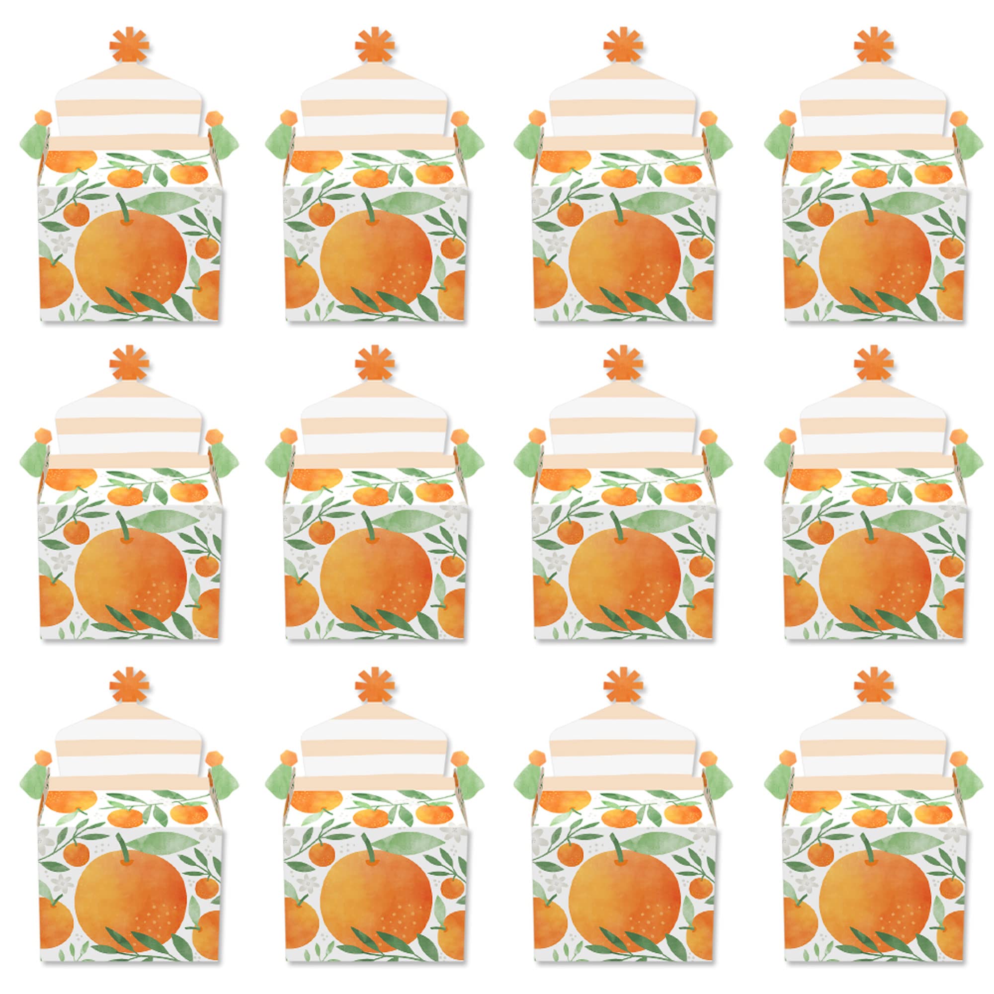 Big Dot Of Happiness Little Clementine - Treat Box Party Favors - Orange Citrus Baby Shower Or Birthday Party Goodie Gable Boxes