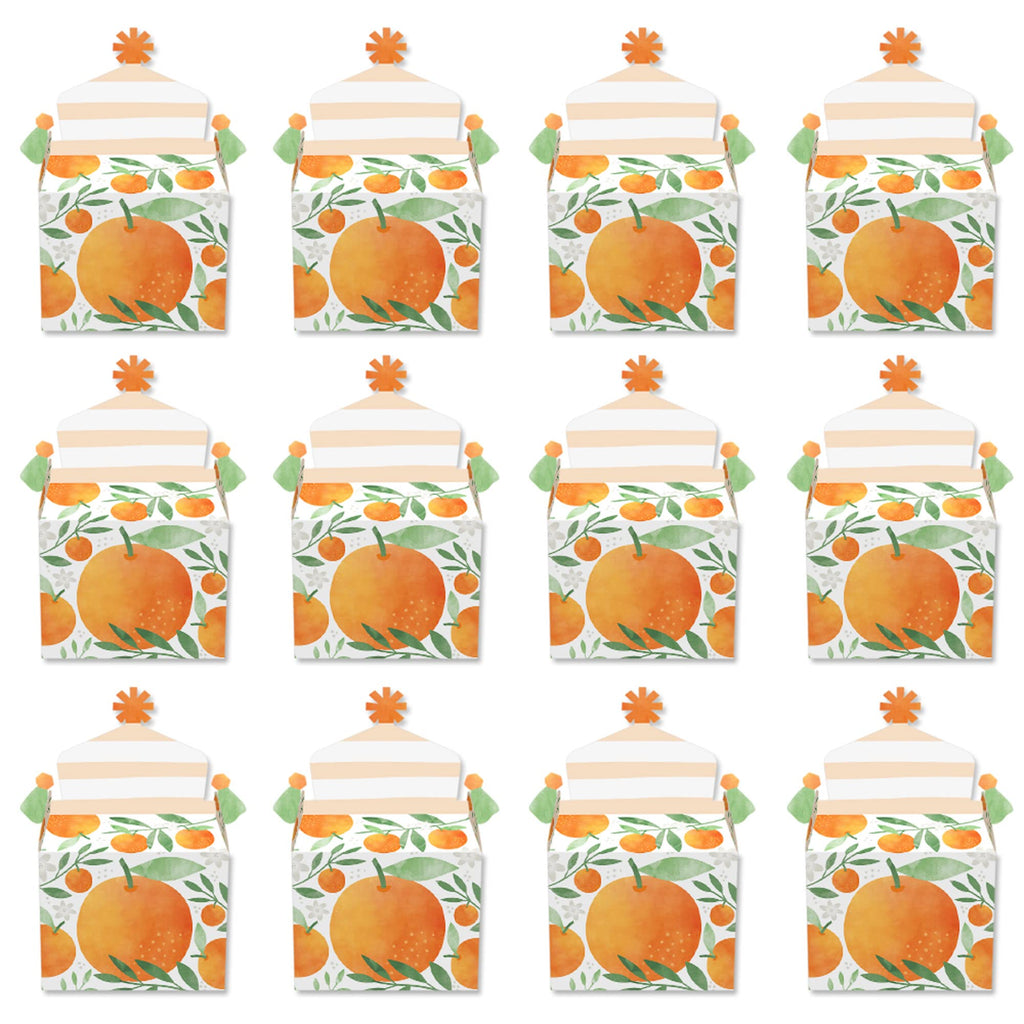 Big Dot Of Happiness Little Clementine - Treat Box Party Favors - Orange Citrus Baby Shower Or Birthday Party Goodie Gable Boxes