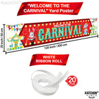 Katchon, Xtralarge Welcome To The Carnival Banner - 120X20 Inch | Carnival Theme Party Decorations | Circus Theme Party Decorati