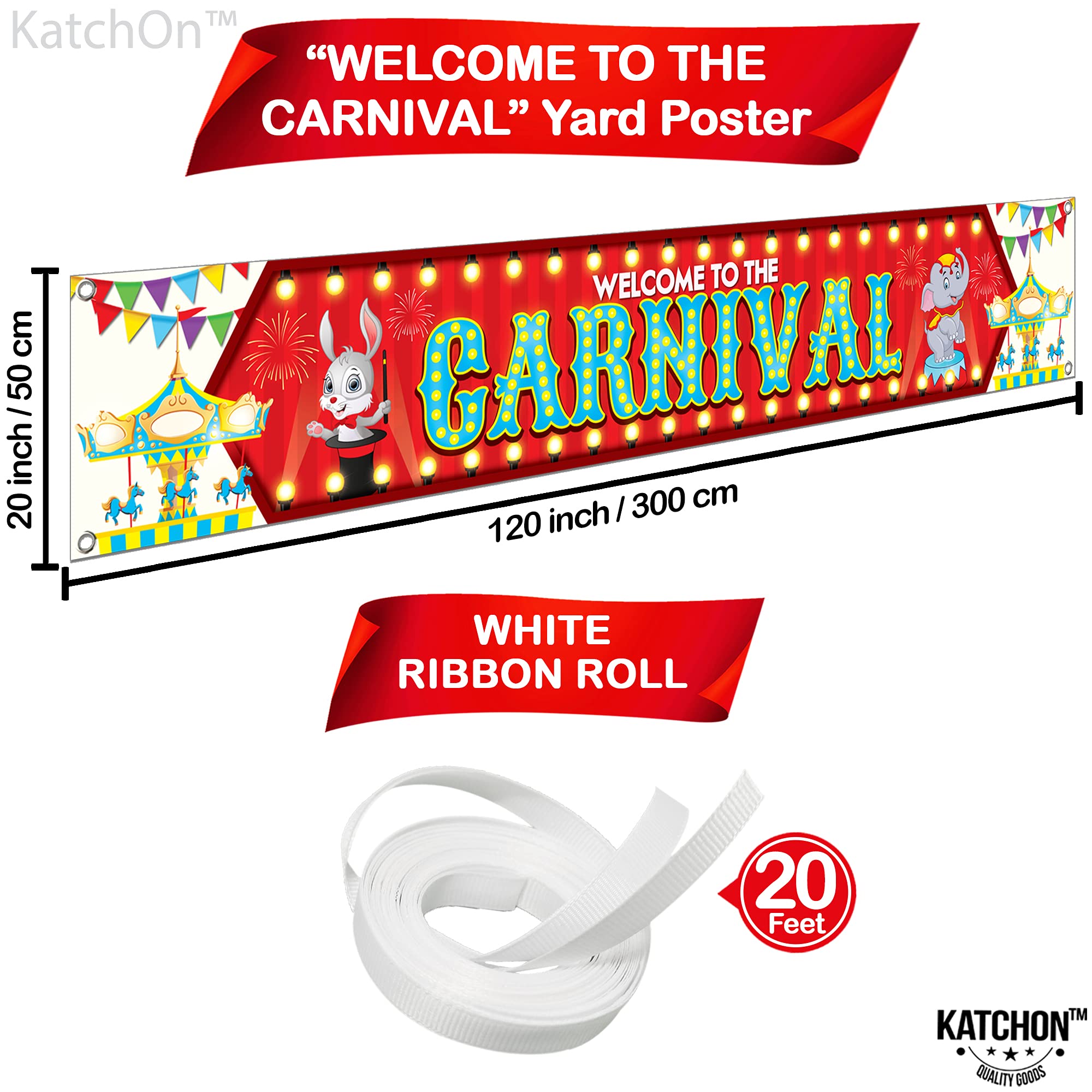 Katchon, Xtralarge Welcome To The Carnival Banner - 120X20 Inch | Carnival Theme Party Decorations | Circus Theme Party Decorati