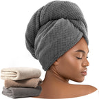 Umisleep 3 Pack Microfiber Hair Towel Wrap for Curly Hair, Super Absorbent Hair Drying Towel for Women, Kids, Hair Care Accessor
