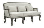 Acme Furniture Upholstered Sofa with Nailhead Trim, Cream and Brown
