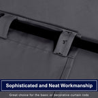 Hiasan Charcoal Gray Blackout Curtains 54 Inch Long, Light Blocking Thermal Insulated Rod Pocket & Back Tab Drapes Sewn With Tie