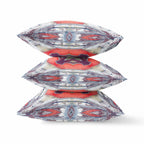 HomeRoots Light Blue Grey Peach 20â€ Gray Peach Geo Tribal Suede Throw Pillow