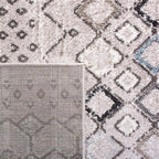 Safavieh Amsterdam Collection Area Rug - 5'1'' X 7'6'', Light Grey & Brown, Moroccan Boho Design, Non-Shedding & Easy Care, Idea