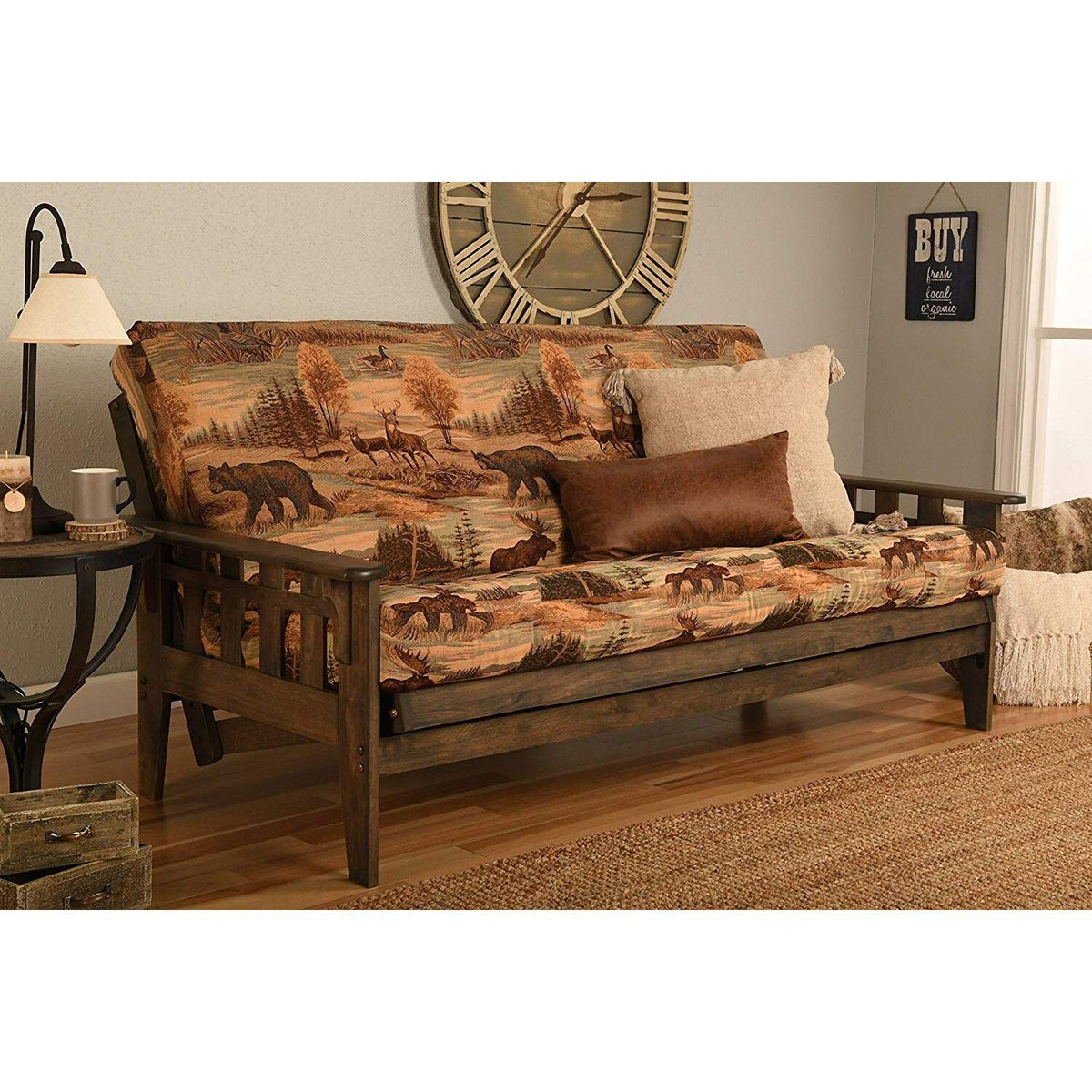 Kodiak Furniture Tucson Full Size Futon Frame, Rustic Walnut