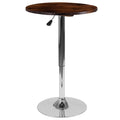Flash Furniture Hills 23.5'' Round Adjustable Height Rustic Pine Wood Table (Adjustable Range 26.25'' - 35.5'')