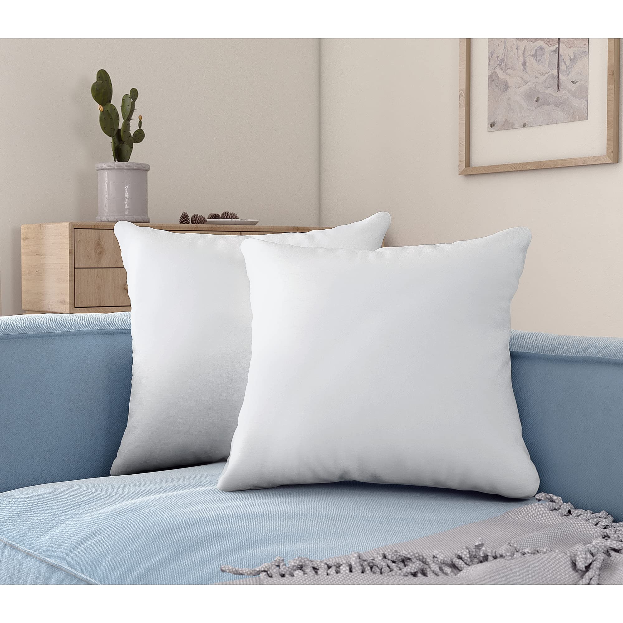 Acanva Premium Throw Pillow Inserts With Microfiber Filled, Lumbar Support Decorative Stuffer For Sofa Bed Couch & Chairs, 14X14