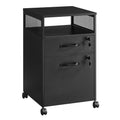 VASAGLE File Cabinet, Mobile Filing Cabinet with Wheels, 2 Lockable Drawers, Open Shelf, for A4, Letter Size, Hanging File Folde