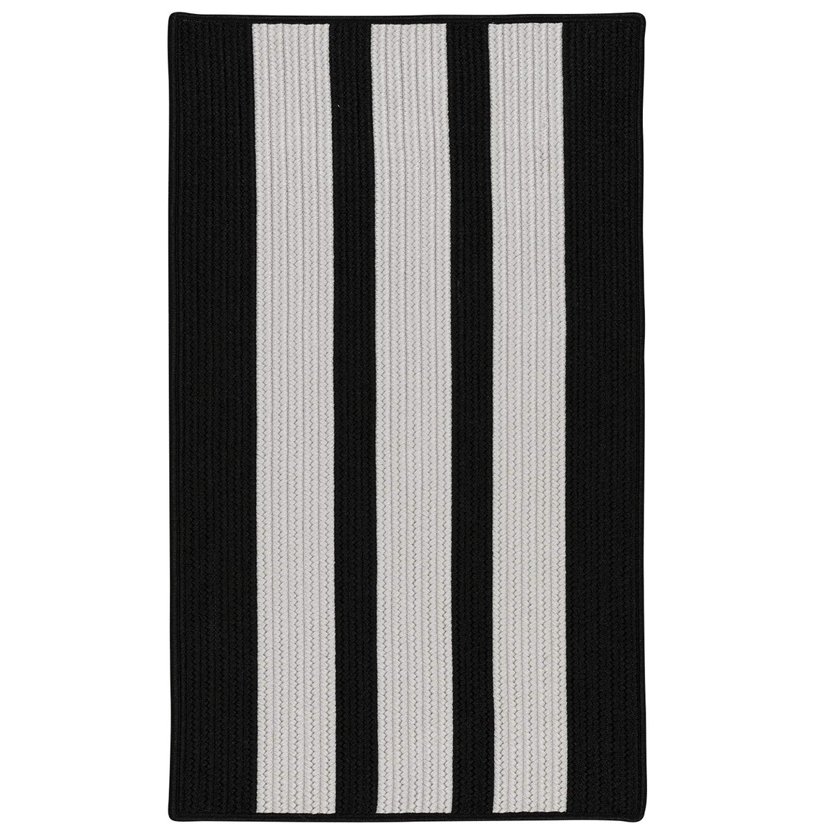 Colonial Mills Everglades Vertical Stripe Braided Rug, 8' X 11', Black Shadow